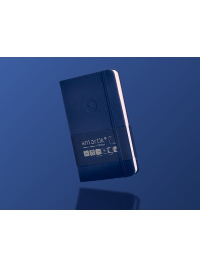 Cuaderno con gomilla antartik notes tapa dura a6 hojas rayas azul marino 100 hojas 80 gr fsc
