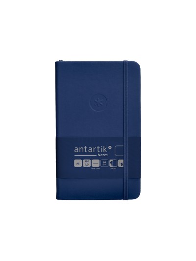 Cuaderno con gomilla antartik notes tapa dura a6 hojas lisas azul marino 100 hojas 80 gr fsc