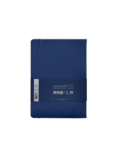 Cuaderno con gomilla antartik notes tapa dura a5 hojas rayas azul marino 100 hojas 80 gr fsc