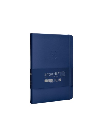 Cuaderno con gomilla antartik notes tapa dura a5 hojas rayas azul marino 100 hojas 80 gr fsc