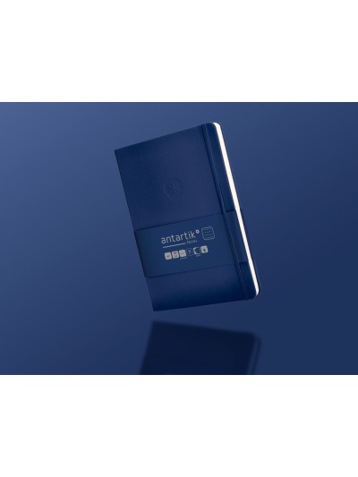 Cuaderno con gomilla antartik notes tapa dura a5 hojas rayas azul marino 100 hojas 80 gr fsc