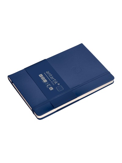 Cuaderno con gomilla antartik notes tapa dura a5 hojas rayas azul marino 100 hojas 80 gr fsc