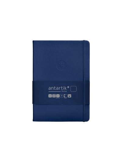 Cuaderno con gomilla antartik notes tapa dura a5 hojas lisas azul marino 100 hojas 80 gr fsc
