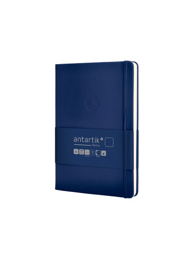 Cuaderno con gomilla antartik notes tapa dura a5 hojas lisas azul marino 100 hojas 80 gr fsc