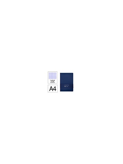 Cuaderno con gomilla antartik notes tapa dura a4 hojas cuadricula azul marino 100 hojas 80 gr fsc