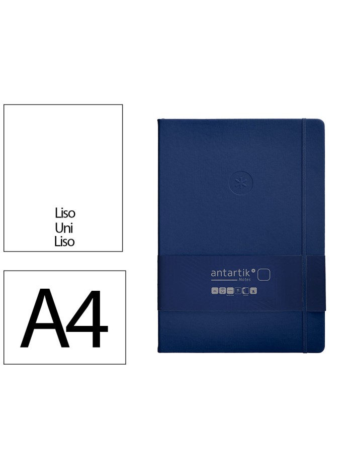 Cuaderno con gomilla antartik notes tapa dura a4 hojas lisas azul marino 100 hojas 80 gr fsc Cuaderno con gomilla antartik notes tapa dura a4 hojas lisas azul marino 100 hojas 80 gr fsc