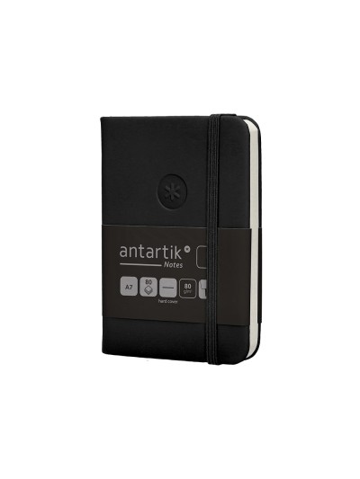 Cuaderno con gomilla antartik notes tapa dura a7 hojas lisas negro 80 hojas 80 gr fsc