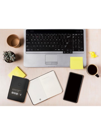 Cuaderno con gomilla antartik notes tapa dura a7 hojas lisas negro 80 hojas 80 gr fsc