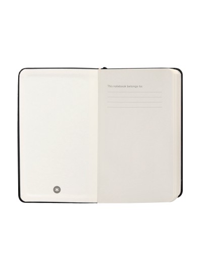 Cuaderno con gomilla antartik notes tapa dura a6 hojas cuadricula negro 100 hojas 80 gr fsc