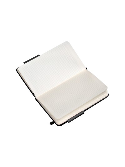 Cuaderno con gomilla antartik notes tapa dura a6 hojas cuadricula negro 100 hojas 80 gr fsc
