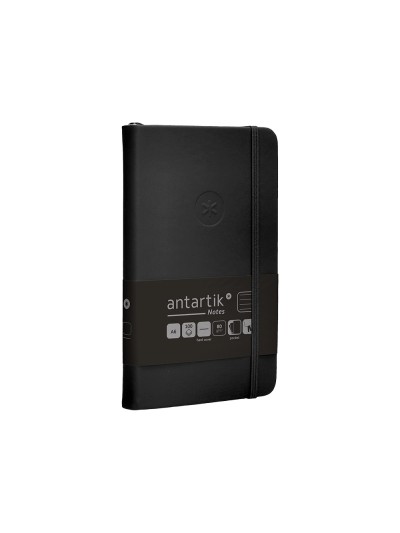 Cuaderno con gomilla antartik notes tapa dura a6 hojas rayas negro 100 hojas 80 gr fsc