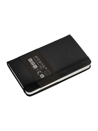 Cuaderno con gomilla antartik notes tapa dura a6 hojas rayas negro 100 hojas 80 gr fsc