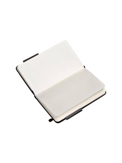 Cuaderno con gomilla antartik notes tapa dura a6 hojas rayas negro 100 hojas 80 gr fsc