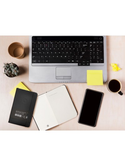 Cuaderno con gomilla antartik notes tapa dura a6 hojas lisas negro 100 hojas 80 gr fsc