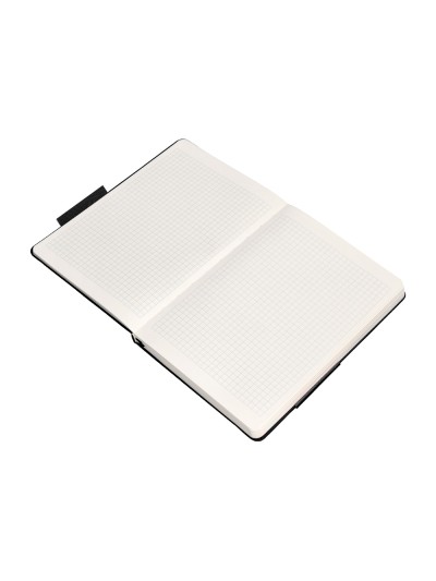 Cuaderno con gomilla antartik notes tapa dura a5 hojas cuadricula negro 100 hojas 80 gr fsc