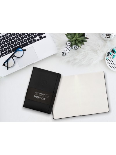 Cuaderno con gomilla antartik notes tapa dura a5 hojas puntos negro 100 hojas 80 gr fsc