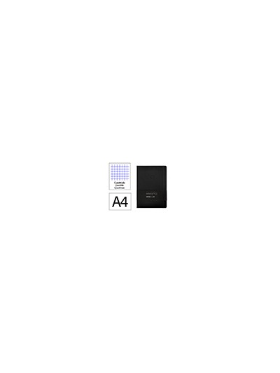 Cuaderno con gomilla antartik notes tapa dura a4 hojas cuadricula negro 100 hojas 80 gr fsc