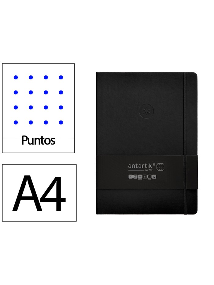 Cuaderno con gomilla antartik notes tapa dura a4 hojas puntos negro 100 hojas 80 gr fsc Cuaderno con gomilla antartik notes tapa dura a4 hojas puntos negro 100 hojas 80 gr fsc