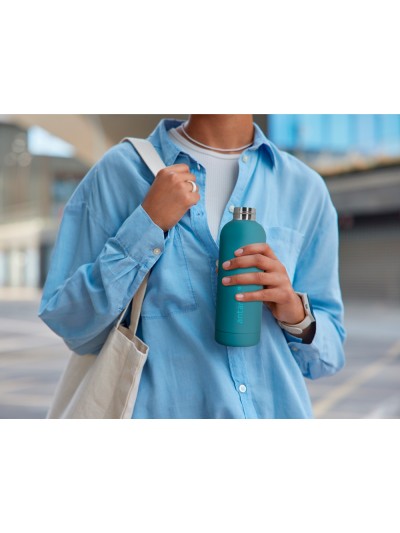 Botella portaliquidos antartik isotermica acero inoxidable libre de bpa color turquesa 500 ml