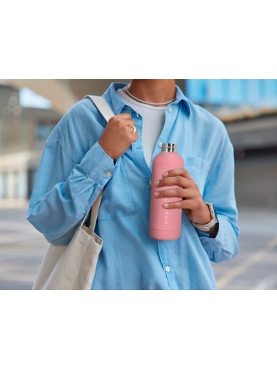 Botella portaliquidos antartik isotermica acero inoxidable libre de bpa color rosa 500 ml