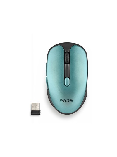 Raton ngs evo rust optico 800/1200/1600 dpi inalambrico 5 botones teclas silenciosas receptor usb 2,4 ghz verde