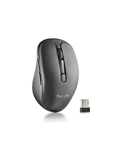 Raton ngs evo rust optico 800/1200/1600 dpi inalambrico 5 botones teclas silenciosas receptor usb 2,4 ghz negro