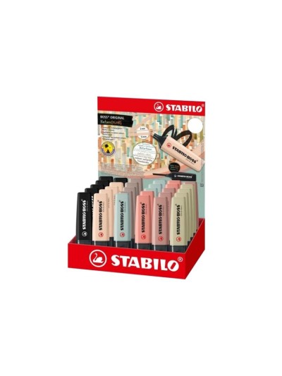 Rotulador stabilo boss pastel fluorescente 70 nature colors expositor de 30 unidades colores surtidos