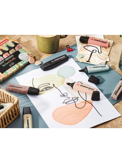 Rotulador stabilo boss pastel fluorescente 70 nature colors expositor de 30 unidades colores surtidos