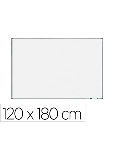 Pizarra blanca rocada lacada magnetica marco aluminio con cantoneras 120x180 cm