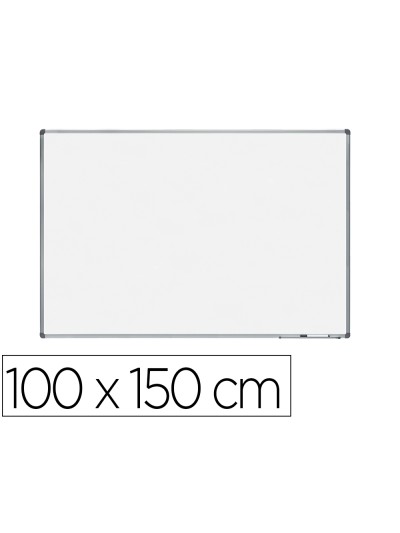 Pizarra blanca rocada lacada magnetica marco aluminio con cantoneras 100x150 cm