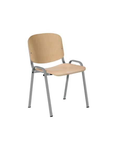 Silla rocada confidente estructura metalica asiento y respaldo madera natural 570x410x810 mm