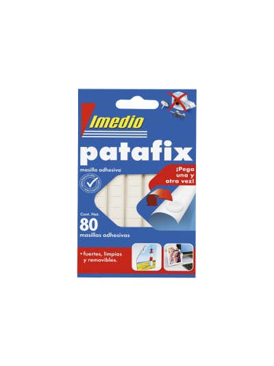 Sujetacosa imedio patafix masilla adhesiva removible blister de 80 unidades