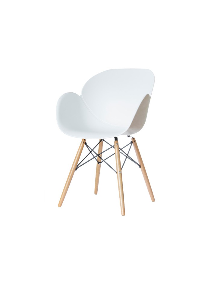 Silla paperflow kiwood pie haya asiento blanco lote de 2 unidades Silla paperflow kiwood pie haya asiento blanco lote de 2 unidades