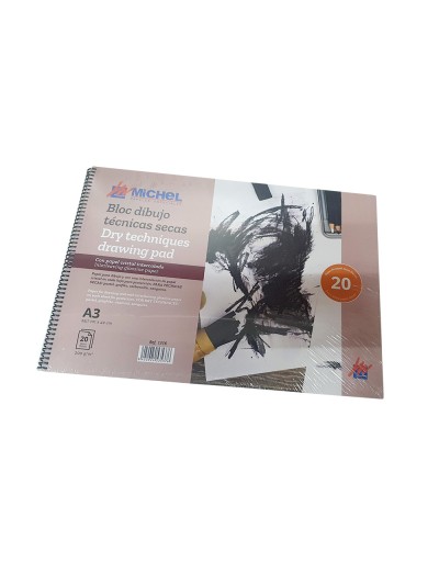 Bloc dibujo acuarela michel espiral din a3 con papel cristal intercalado 20 hojas 200 gr/m2 297x420 mm