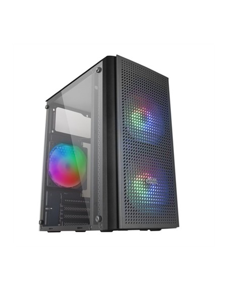 Caja ordenador mars gaming mc300 negro micro atx 1 x usb 3.0 2 x usb 2.0 3 x 120mm frgb