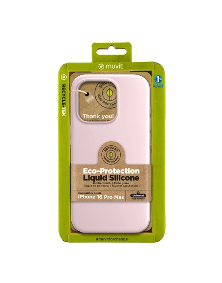 Funda muvit recycletek liquid silicone para apple iphone 16 pro max rosa