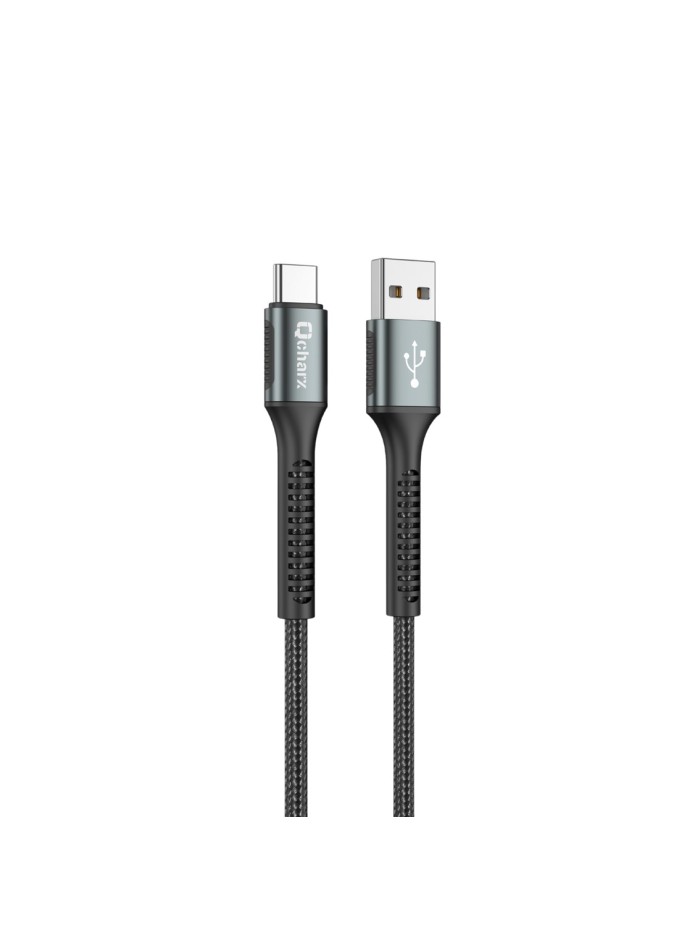 Cable qcharx prague usb a tipo c 3a - 1 m - aleación de aluminio negro cordón de tela suave Cable qcharx prague usb a tipo c 3a - 1 m - aleación de aluminio negro cordón de tela suave