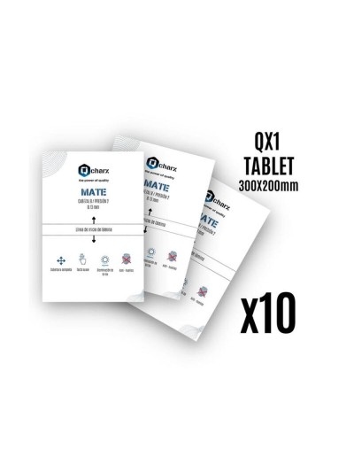 Laminas de proteccion frontales qcharx tablet mate qx1 10 unidades
