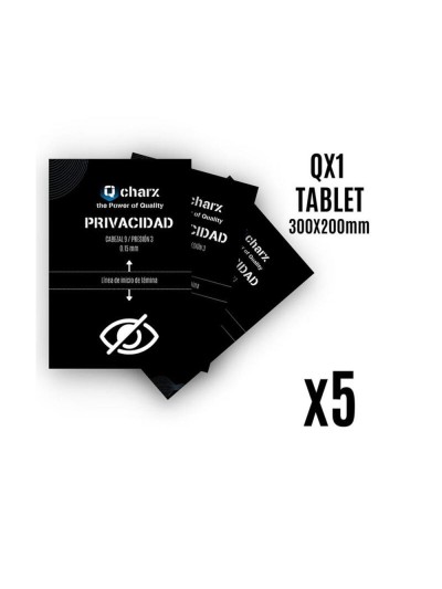 Laminas de proteccion frontales qcharx tablet privacidad qx1 5 unidades