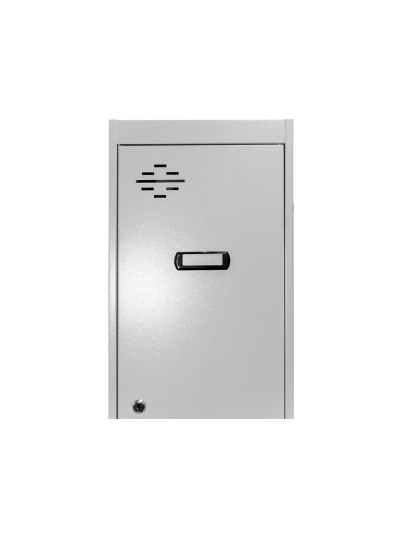 Taquilla metalica simonrack 2 puertas con cerradura montada respiradero y etiquetero gris/gris 1800x500x300 mm