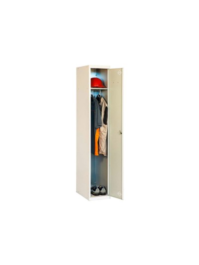 Taquilla metalica simonrack 1 puerta con cerradura montada respiradero y etiquetero gris/gris 1800x500x300 mm