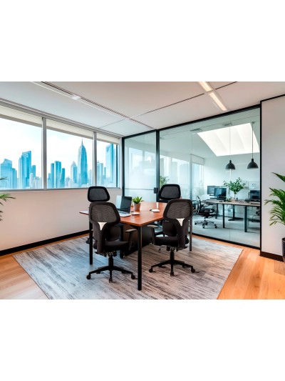 Silla q-connect oficina ancona malla base metalica alt max 1110 anc 660 prof 590 ruedas premium color negro