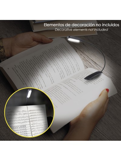 Linterna Led De Mesa, Lectura, Partituras Con Clip A Pilas