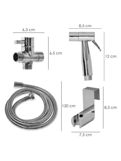 Ducha Bidet WC Con Válvula Cerámica H 1/2"  M 1/2" M 1/2"