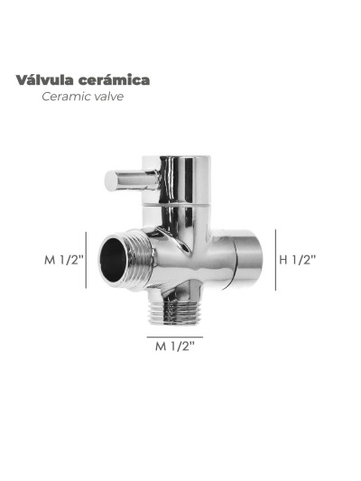 Ducha Bidet WC Con Válvula Cerámica H 1/2"  M 1/2" M 1/2"