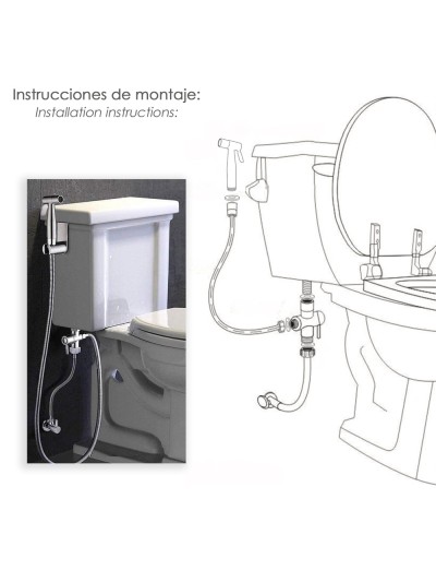 Ducha Bidet WC Con Válvula Cerámica H 1/2"  M 1/2" M 1/2"