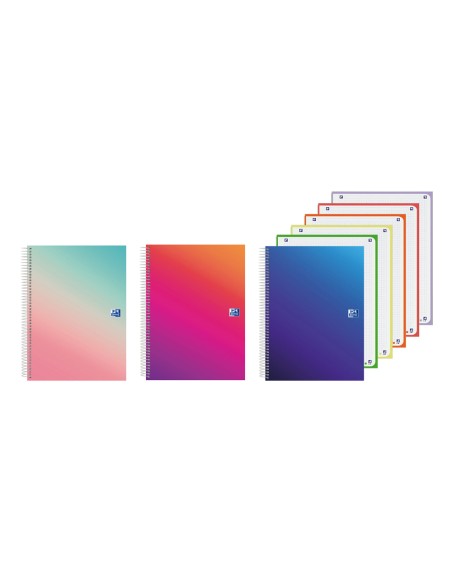 Cuaderno espiral oxford europeanbook 5 tapa extradura din a4+ 120 hojas cuadro 5 mm kangoo gradient