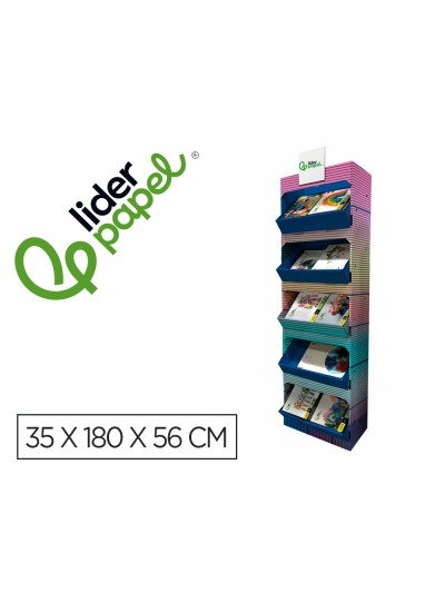 Bloc trabajos manuales liderpapel expositor de suelo carton con 160 unidades surtidas 35x180x56 cm