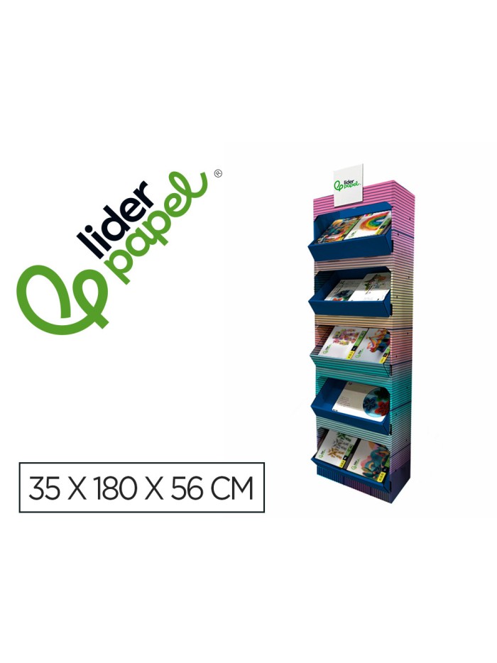 Bloc trabajos manuales liderpapel expositor de suelo carton con 160 unidades surtidas 35x180x56 cm Bloc trabajos manuales liderpapel expositor de suelo carton con 160 unidades surtidas 35x180x56 cm