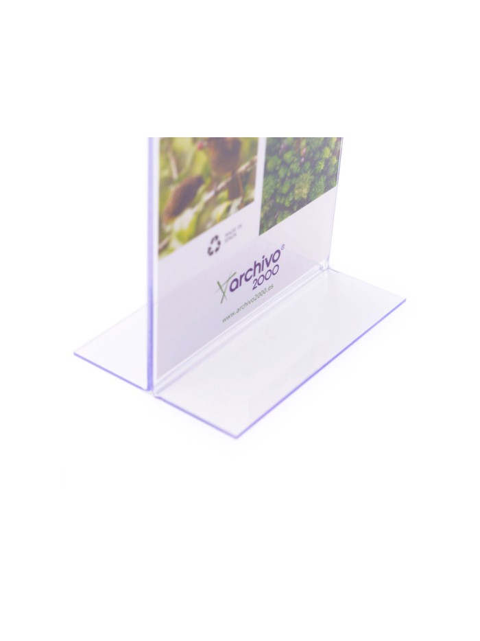 Expositor sobremesa archivo 2000 con forma t poliestireno transparente din a3 horizontal 100x420x305 mm Expositor sobremesa archivo 2000 con forma t poliestireno transparente din a3 horizontal 100x420x305 mm